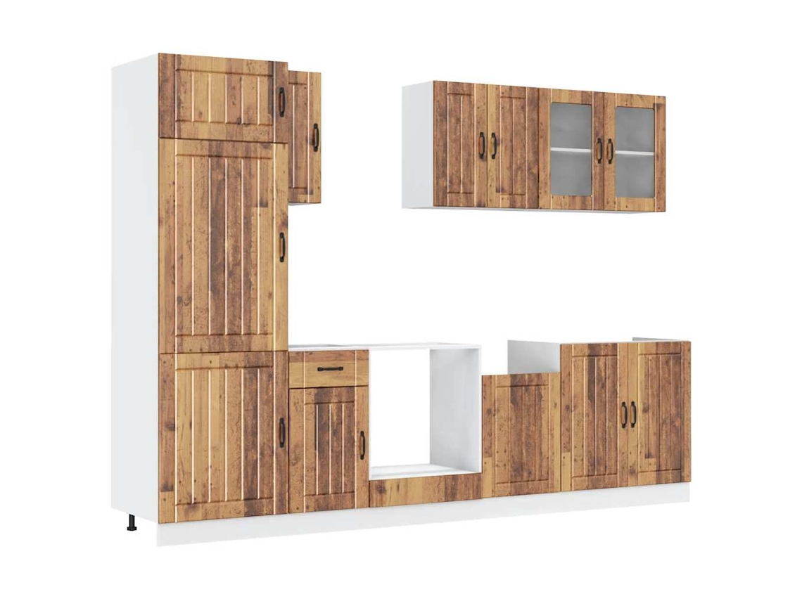 Juego de 8 gabinetes de cocina de madera antigua MAISON EXCLUSIVE