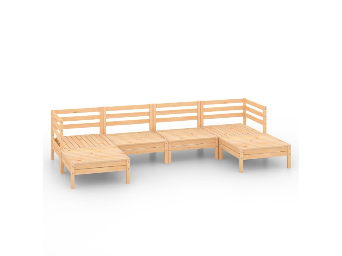 Maison Exclusive - Juego De Muebles De Jardín 6 Piezas Madera Maciza De Pino