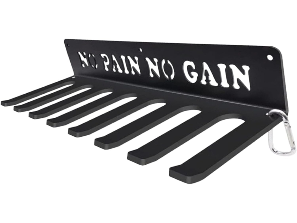 Soporte De Pared Resistente Con 8 Ganchos Para Equipos De Gimnasio Y Soporte Multifuncional De Fácil Montaje.