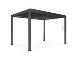 Pérgola Bioclimática 4x3 M Autoportante Manual Em Alumínio Cinza Antracita Oviala