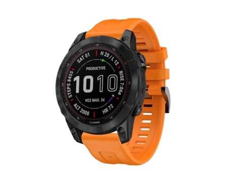Correa de Silicona flexible con hebilla para Garmin Fenix 7/Fenix 6 Pro/5/Amazfit Falcon - anaranjado
