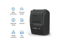 Mini impresora térmica USB inalámbrica Bluetooth portátil de 58 mm para recibos de restaurantes y tiendas. Compatible con iOS, Android y Windows.