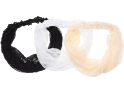 Diadema De Encaje Floral De 3 Piezas Para Mujer, Transpirable Y Elástica Para El Cabello Y La Ropa.