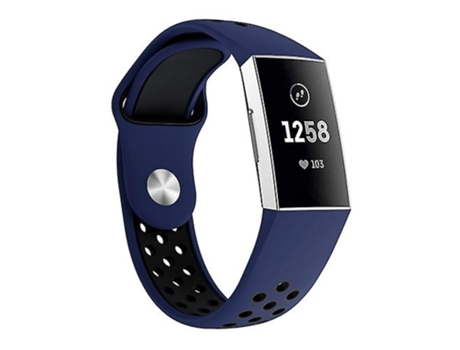 Correa De Reloj Inteligente Para Fitbit Charge 3, Tamaño De Correa De Reloj: 145-210 Mm Negro Azul VENISYMLIS