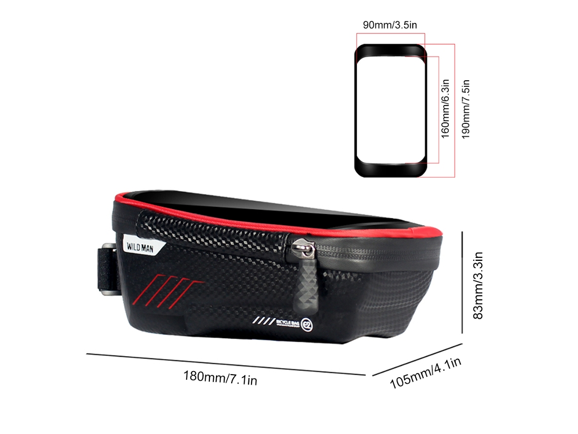 Mochila Teléfono Bicicleta Impermeable Con Soporte Táctil, Bolsa Delantera Marco Superior, Bolsa Manillar, Almacenamiento Bicicleta