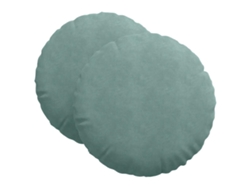 Cojines para asiento, 2 unidades, verde mar, Ø 40 x 13 cm, terciopelo HARLANV1