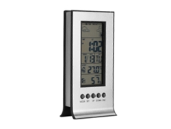Termómetro e higrómetro digital LCD para interiores, con reloj y pronóstico del tiempo, formato 12/24 horas. Nostalgia88