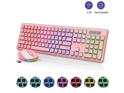 Combo de teclado y ratón inalámbricos recargables de tamaño completo Ly Ebike con retroiluminación RGB