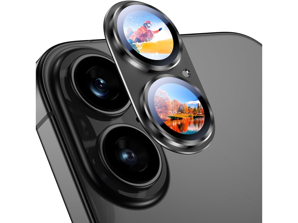 Protector de pantalla Yuysan para iPhone 17, cristal templado + aleación (negro)