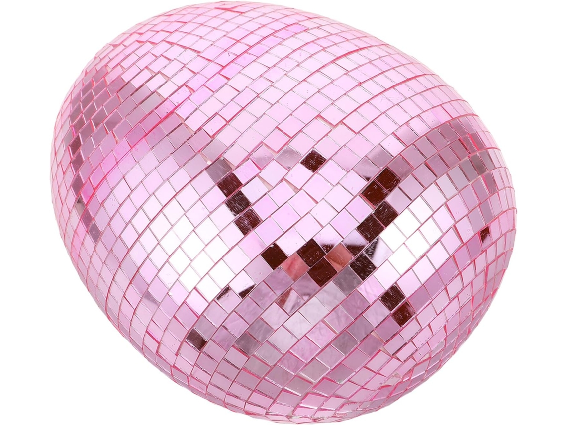 Bola de espejos facetada reflectante rosa para discoteca, 23x18x14,5 cm – Ideal para bodas.
