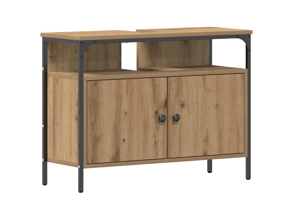 Mueble de lavabo de baño en roble artesanal, 80x30x60 cm, MAISON EXCLUSIVE