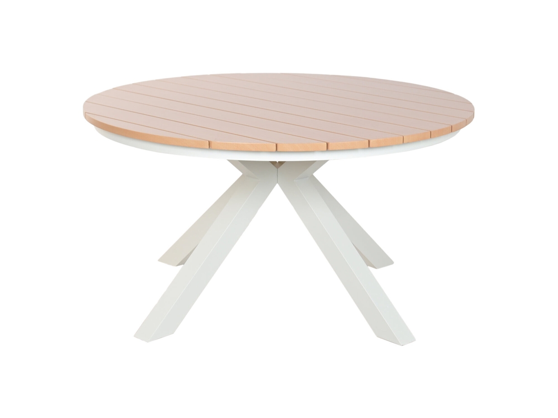 Mesa Redonda Comedor Aluminio Blanco 140x140x75cm