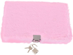 Cuaderno escolar Gokoco de peluche rosa, duradero