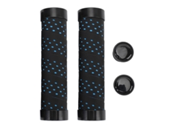 2026-2 Set De Empuñaduras De Bicicleta Antideslizantes De Pu Con Bloqueo Dual 22.2mm Negro Con Base Azul