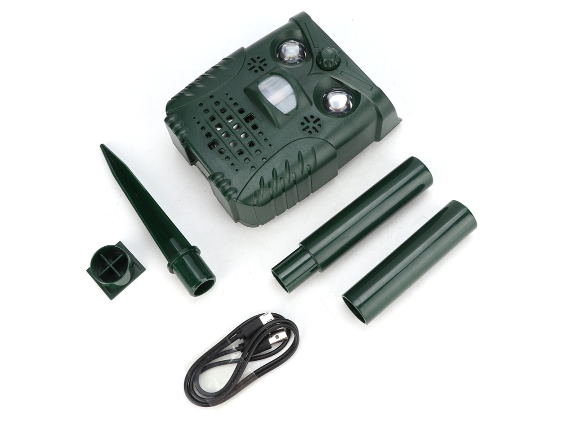 Repelente Ultrasónico Solar Para Animales Con Luz Blanca Intermitente, Abs, Para Jardín/patio.
