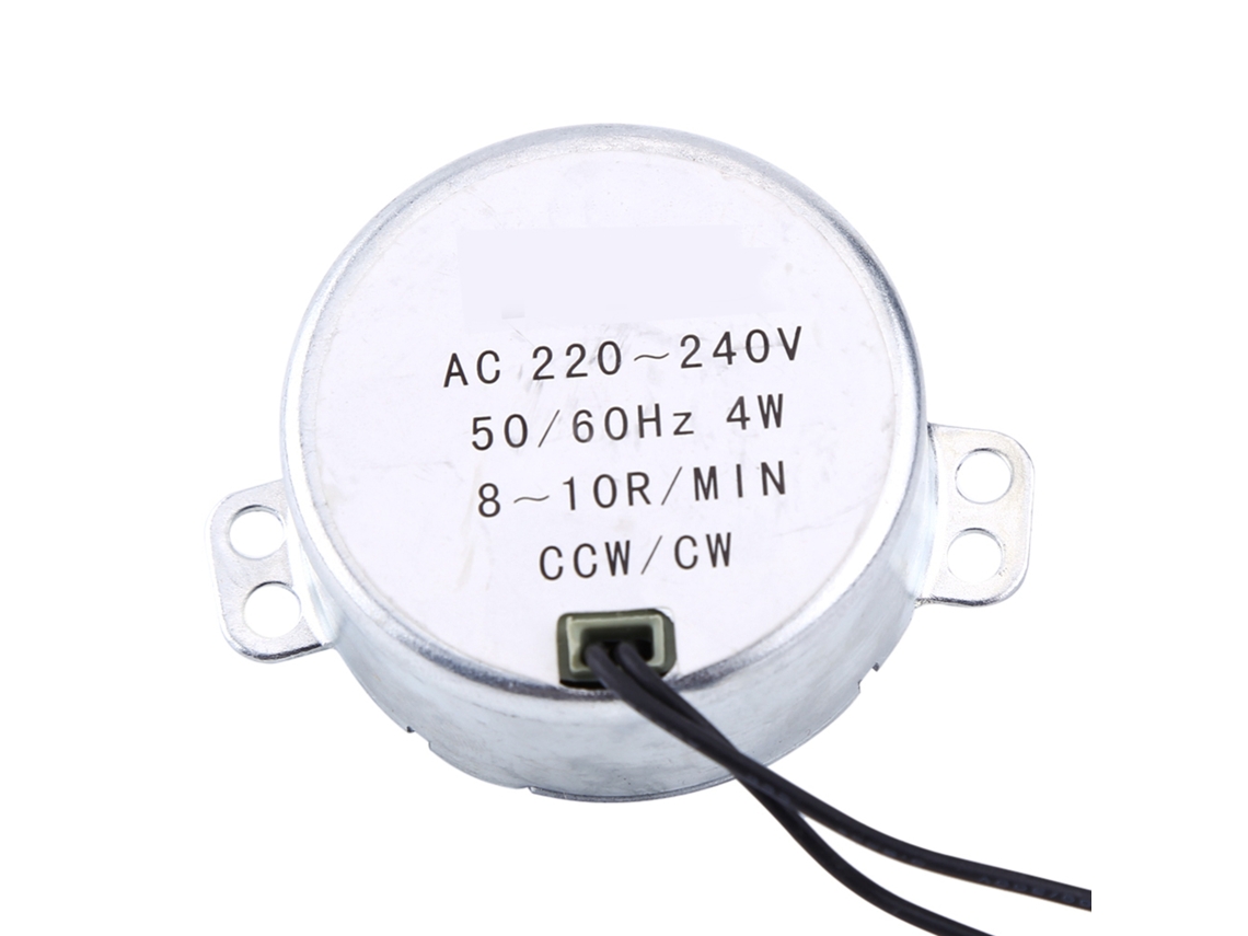 Motor de CA síncrono de 220-240 V, motorreductor de 4 W, 8-10 rpm, sentido horario/antihorario