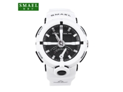 Reloj Deportivo Analógico Y Digital Con Luz Led, Display Dual, Correa Blanca