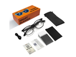 Gafas inteligentes Chrui F19, gafas de traducción con IA, más de 100 idiomas, música y llamadas por Bluetooth (negras)