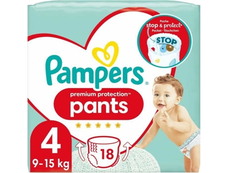 Fraldas descartáveis PAMPERS Premium Protection 4 (18 uds)