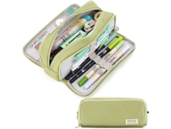 2026-estuche De Lápices De Gran Capacidad Con 3 Compartimentos Bolsa De Lápices Color Verde Matcha