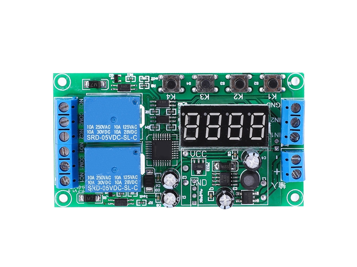 Relé Temporizador Multifuncional De Retardo De Doble Canal Yf-7, Ciclo De Activación De 7-30 V Cc Y 5 A