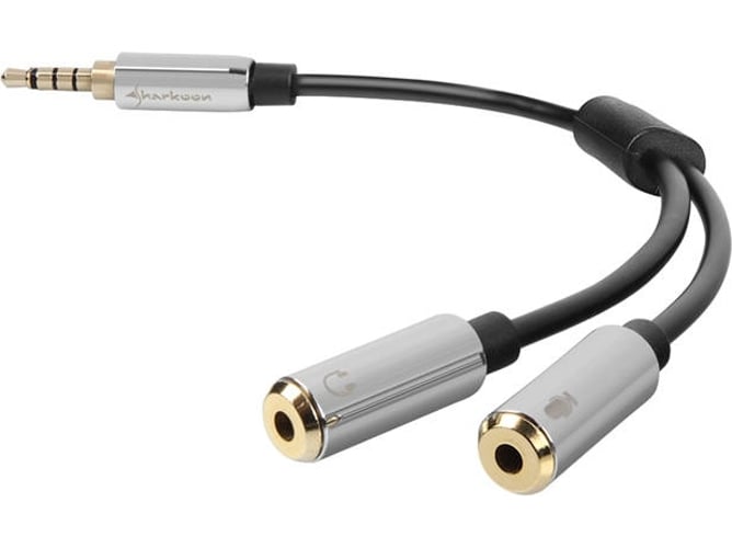 Cable Audio SHARKOON (Jack 3.5 mm - 0.12 m - Multicolor)
