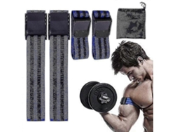 Bandas de restricción del flujo sanguíneo para piernas, brazos y glúteos, bandas de entrenamiento de oclusión Rosewell Blue (paquete de 4)