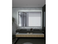 Espejo luz led retroiluminado doble sensor anti-vaho 100x80 Marco Gun Metal MICE COLLECTION