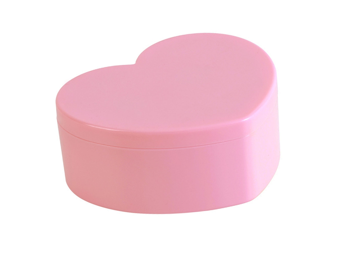 Pequeño Y Bonito Joyero Rosa De Plástico Con Forma De Corazón De 2 Niveles, Organizador Para Cumpleaños, Bodas Y San Valentín.