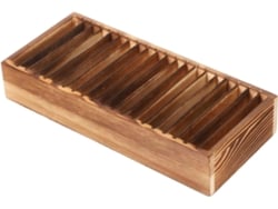 Caja De Madera Para Tarjetas De Visita Con Separadores Extraíbles, Organizador De Escritorio.