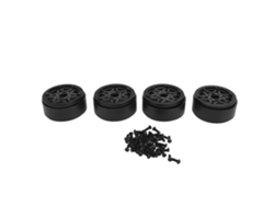 4pcs Llanta Beadlock 1.9 Pulgadas Fibra De Carbono Hexagonal Sellada Para Coche Rc Crawler 1/10 Negro