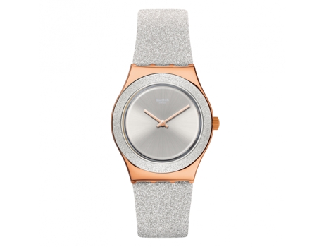 Reloj SWATCH Grey Sparkle Ylg145 Mujer (Acero y Cuero - Blanco)