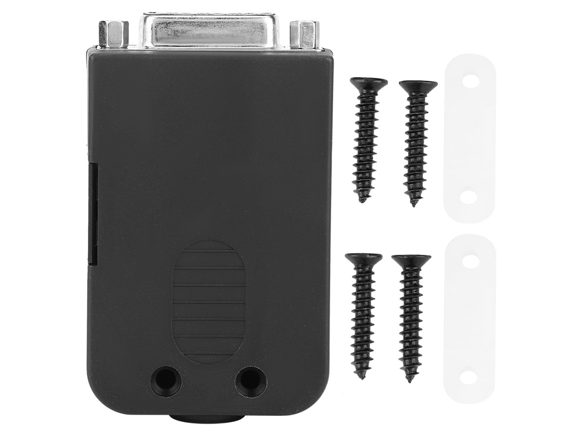 2 Conectores Serie Db15 Macho/hembra Con Carcasa Negra, Adaptador De Terminal De 3,81 Mm