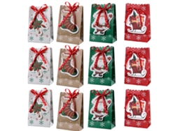 12 bolsas de papel de Navidad, bolsa de regalo de Navidad, bolsa de papel de moda bonita