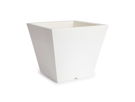 THEONE Maceta Cono Cuadrado 25L en Resina de Polietileno. Blanco PLASTIKEN