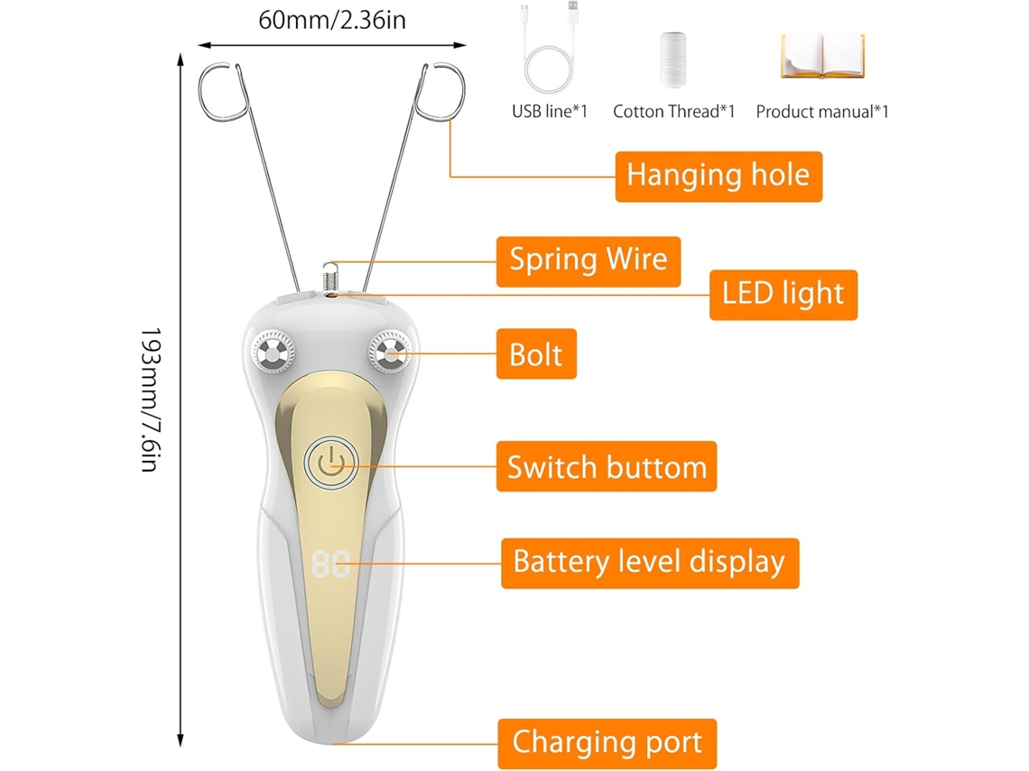 Depiladora facial eléctrica Mdug para mujeres, depiladora facial eléctrica, depiladora facial USB