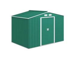Casinha de jardim de 4,9 m² com 2 portas de correr, telhado inclinado e 4 janelas (277x195x192 cm) S/MARCA
