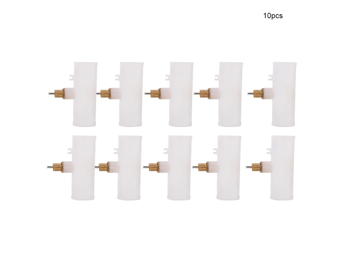 10 Bebederos Automáticos De Cobre Y Pvc De 3 Vías Para Conejos Y Animales Pequeños.