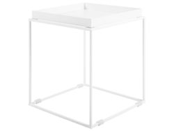 Mesa de centro BELIANI Saxon de Metal Blanco 40x40x50