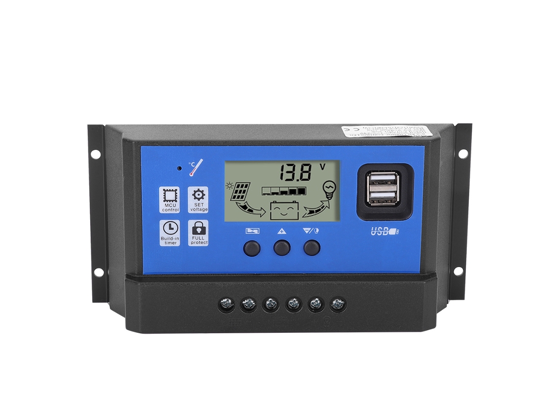 2026-regulador De Carga Solar Con Panel De Batería Lcd Y Puerto Usb Dual 12/24v 50a Controlador Inteligente