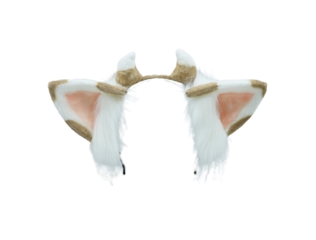 Diadema Peluda Con Orejas De Vaca, Aro Elástico Para El Pelo Para Disfraz De Animal De Fiesta, Camello Blanco ZMDECQNA
