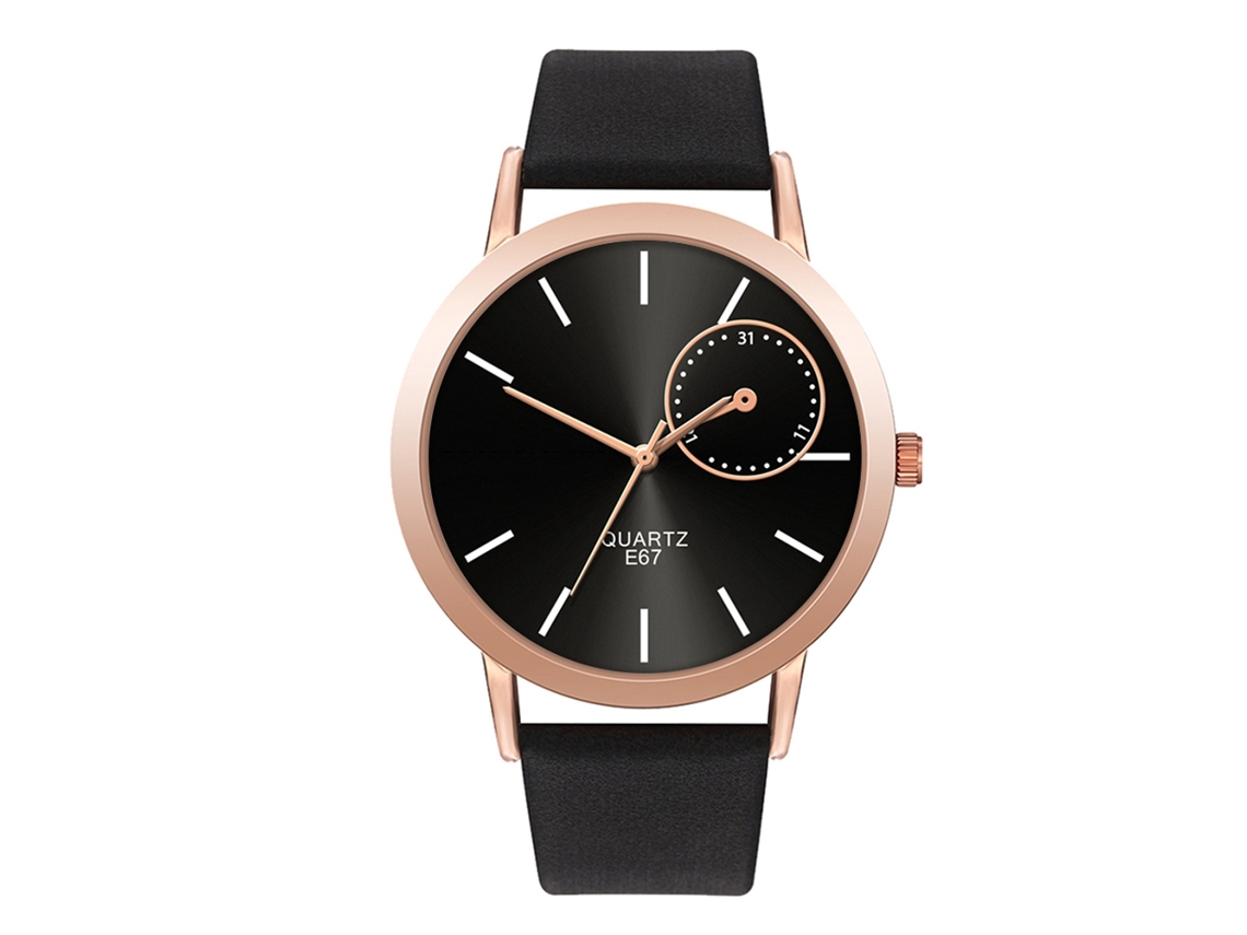 Reloj De Moda Unisex Para Hombre Y Mujer Con Pantalla Analógica Y Correa De Pu Negra.