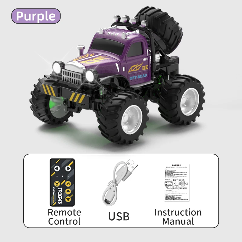 (morado) Mini Coche De Control Remoto 1:64 De 2,4 Ghz Con Control Remoto De Aleación De Alta Velocidad Para Carretera Urbana Y Todoterreno.