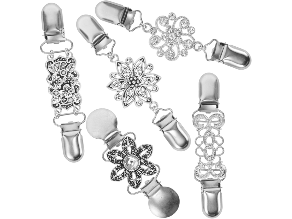 Juego De 5 Pinzas Para Chales, Ideales Para Vestidos Y Como Pinzas Decorativas Para Cuellos De Cárdigan.