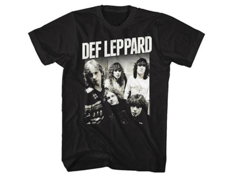 Camiseta ROCKINSTONE de Def Leppard con foto de banda en blanco y negro (XXXL)