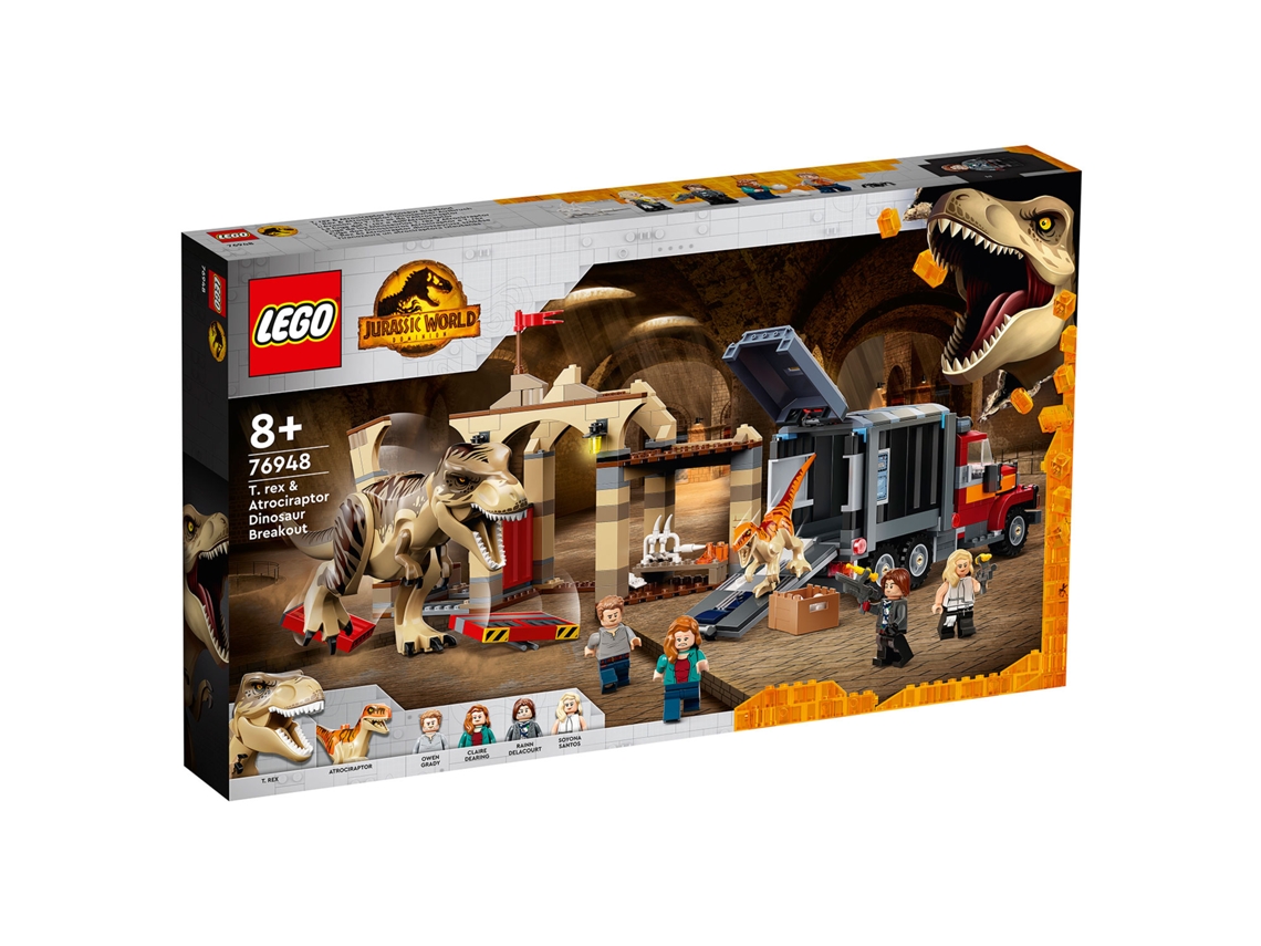 LEGO Jurassic World: Fuga Dos Dinossauros Atrociraptor E T.Rex 76948 (Idade Mínima: 8 Anos - 458 Peças)