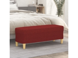 LOVELY HOME Taburete Banco 100X35X41 Cm Tela Rojo Tinto