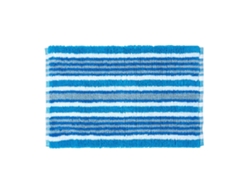 Homescapes Handloomed Striped Cotton Blue Bath Mat