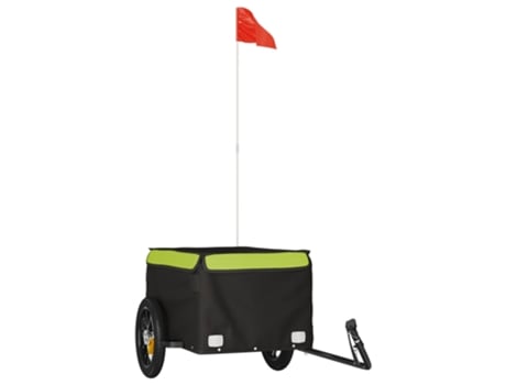 Remolque VIDAXL para bicicleta hierro negro y verde (30 kg)