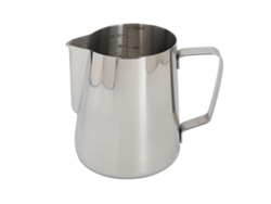 Jarra de acero inoxidable para espumar café con boquilla puntiaguda, 600 ml, color natural, para el hogar y la cafetería.